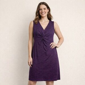 Eddie Bauer Purple Twist Front Mini Dress Women’s M Casual Flowy